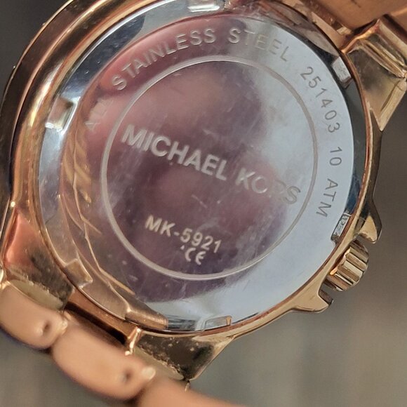Michael Kors Women's Ritz MK5921 Rose Gold Stainless-Steel Quartz Watch - Picture 12 of 13
